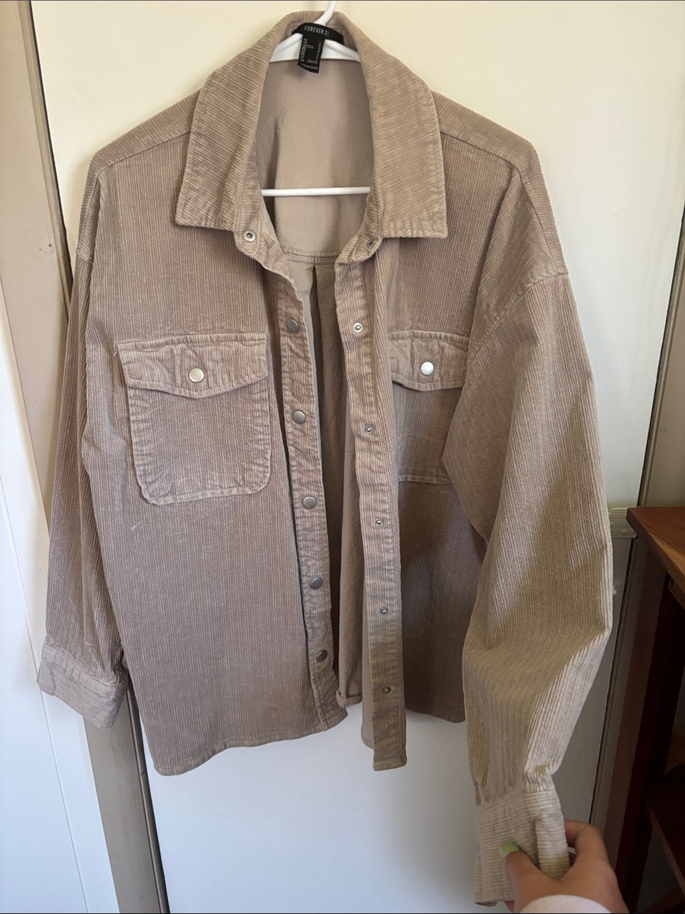 Forever 21 Beige Corduroy Button-Up Jacket